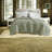 Elegant Sage Green Bedding Sets, Polyester Full/queen With Scalloped Edge Design