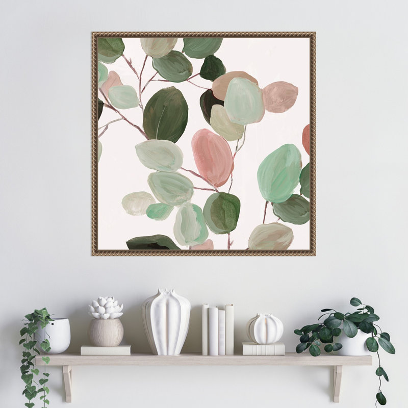 «Delicate Pastel Botanical Harmony No. 2» par Valleyview, reproduction d'art sur toile encadrée, 22 X 22