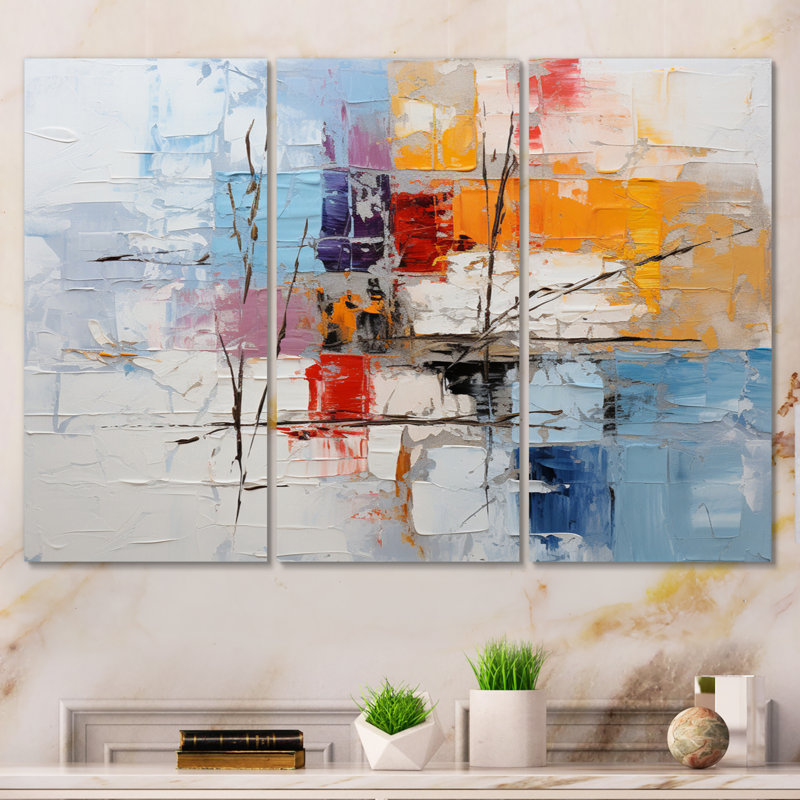 «Collage Frozen Snow IV - Abstract Collages», reproduction d'art sur toile, H 32 po x l 48 po x P 1 po