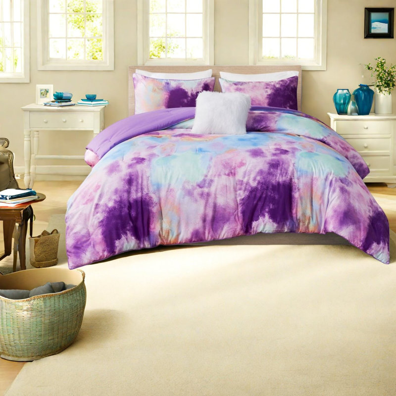 Premium Polyester Bedding Sets, King Cal King Modern Tie Dye Home