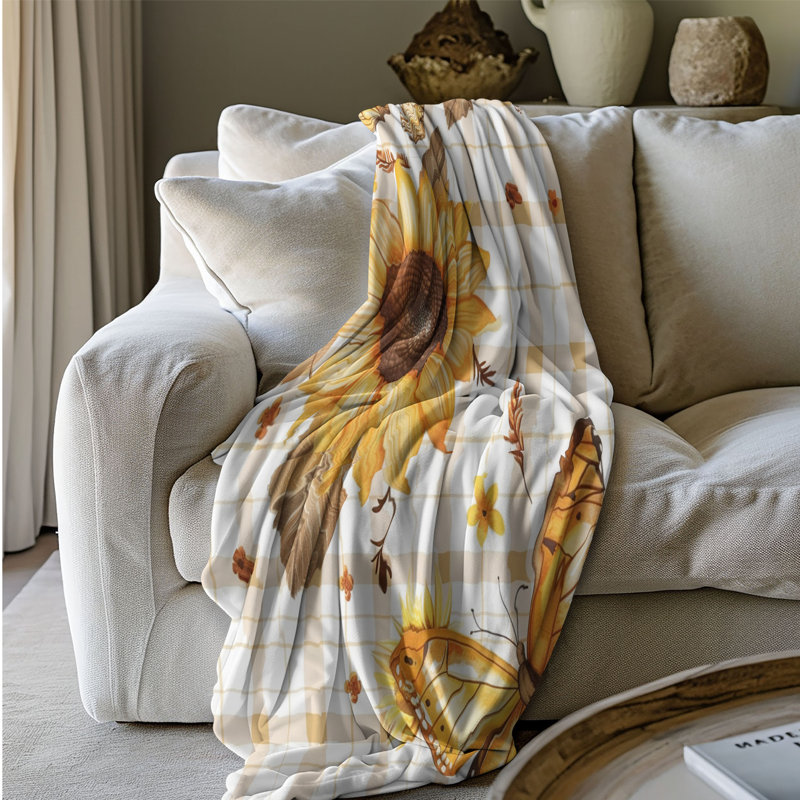 Butterfly Sun - Couverture Sherpa de qualité supérieure 1 pièce WB_FL_100624_0121, L 50 po x L 60 po