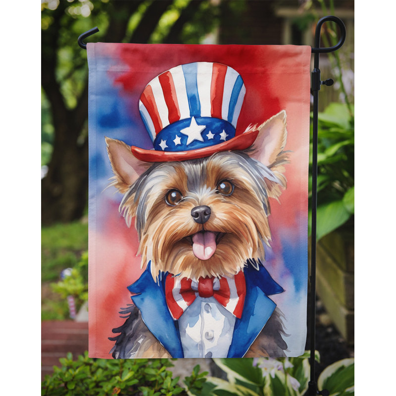 Drapeau patriotique du jardin américain, Yorkshire Terrier brun