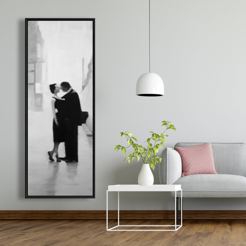 "Couple dans la rue" sur toile, 60" H x 20" W