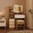 Makeup Vanity Desk with LED Mirror, Drawers, Power Outlet & Stool, Dressing Table for Bedroom