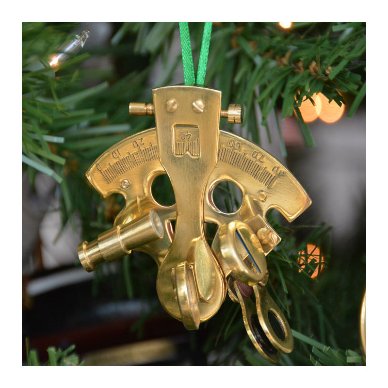 Ornement d’arbre de noël nautique telescope, Laiton