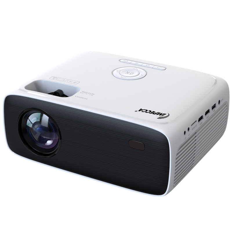 Impecca Portable Home Theatre Projector, 200 ANSI Lumens, 720P, up to 180” w/ Protective Case