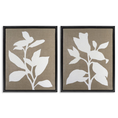 Ensemble de cadres flottants 2 pièces Frosted Linen Botanicals, design par Vanna Lam