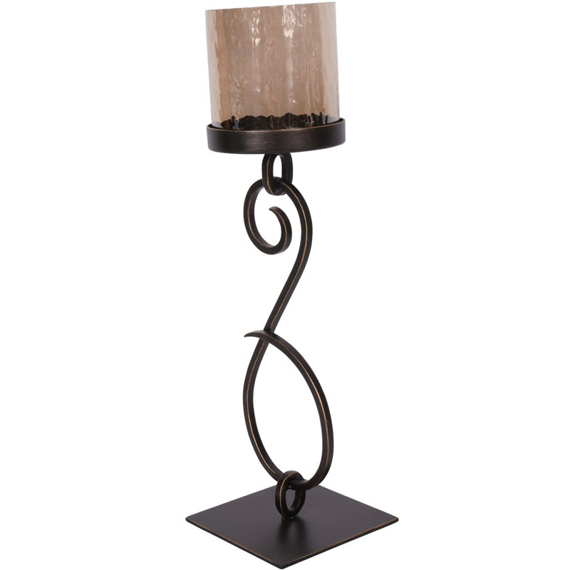 Iron Tabletop Hurricane, 36.2 cm H x 10.8 cm W x 10.8 cm D