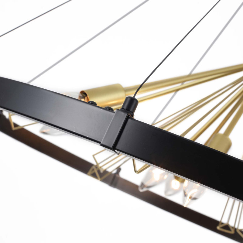 9- Light Modern Vintage Dimmable Sputnik Wagon Wheel Chandelier with Adjustable Chain for Kitchen, Living Room, Dining Room