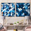 Connaire - Ensemble de 2 collages carrés à formes abstraites-101855618-101855619