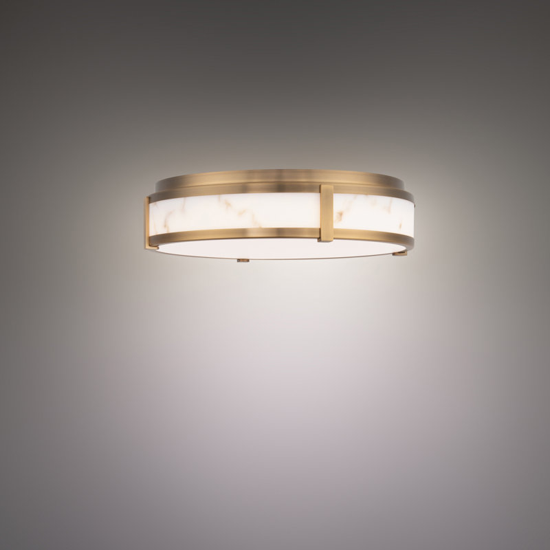 Constantine 14In LED Flush Mount 3000K, Aged Brass, 18"
