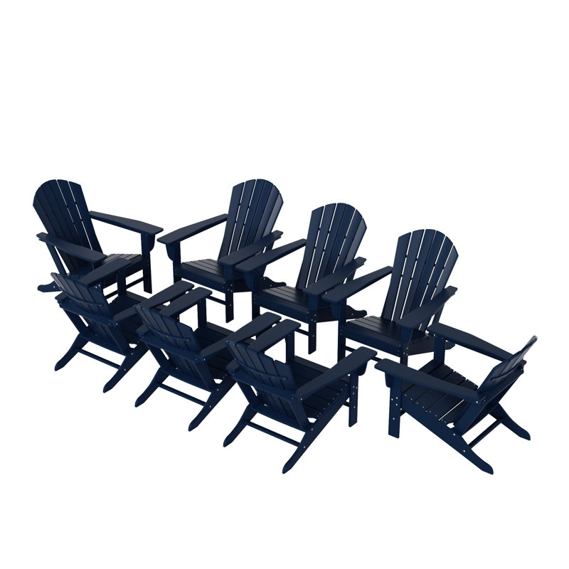 Altura Foldable Outdoor Adirondack Chair, Navy Blue