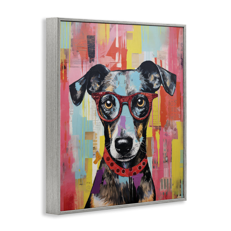 «Quirky Spectacle Dog», estampe numérique encadrée par LSR Design Studio be-574, Estampe numérique Farmhouse