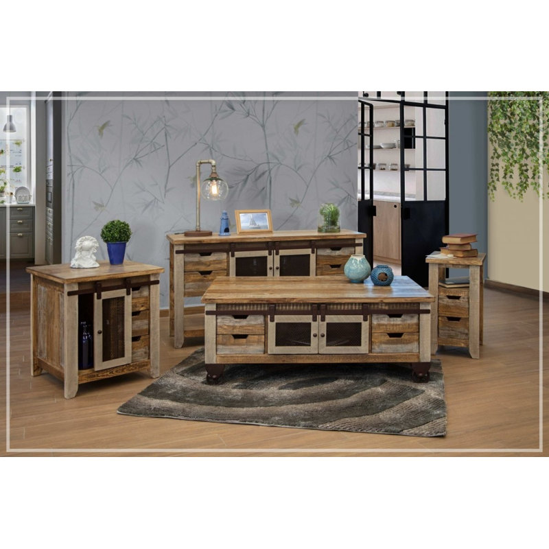 Dodge Lupita 3 Drawers, 1 Door End Table