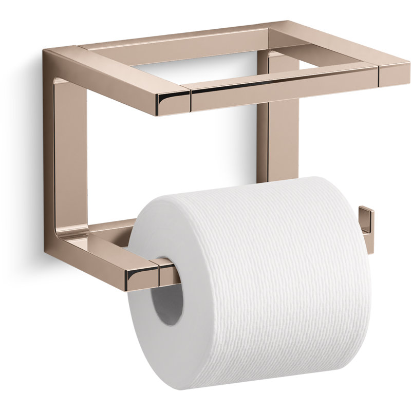 Draft Wall mount Toilet Paper Holder, Vibrant Rose Gold