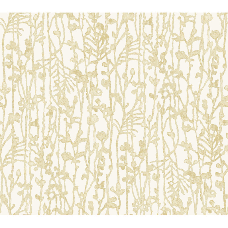 Filigree Gold Abstract Wallpaper, Yellow