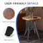 Table bistro en acier de qualité supérieure, table de salle à manger, table de bar d'intérieur, table basse, table d'appoint ronde en métal robuste (23,6Dia)