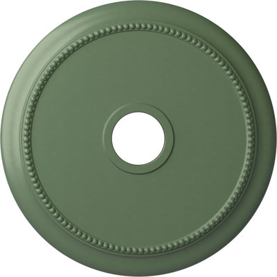 Endurathane Crendon Ceiling Medallion, 24 1/8"OD x 4 3/8"ID x 2 1/4"P (Fits Canopies up to 4 3/8"), Hand-Painted Athenian Green Finish