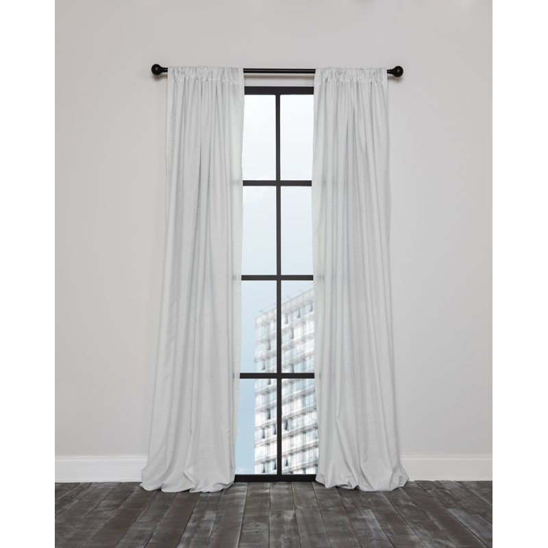 Panneau de rideau simple semi-diaphane avec passe-tringle Decklan Ange, 54 po x 84 po