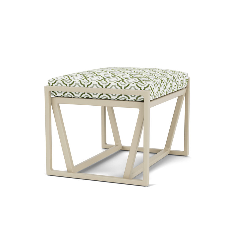 Summit Outdoor Ottoman, Linen, Savannah Green