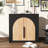 Fluted Buffet Sideboard Cabinet Small Blcak Coffee Bar Credenza Modern Buffet Table Arched Modular Storage Cabinet Console Furniture for Dining Room Living Room Pantry Hallway Caramel