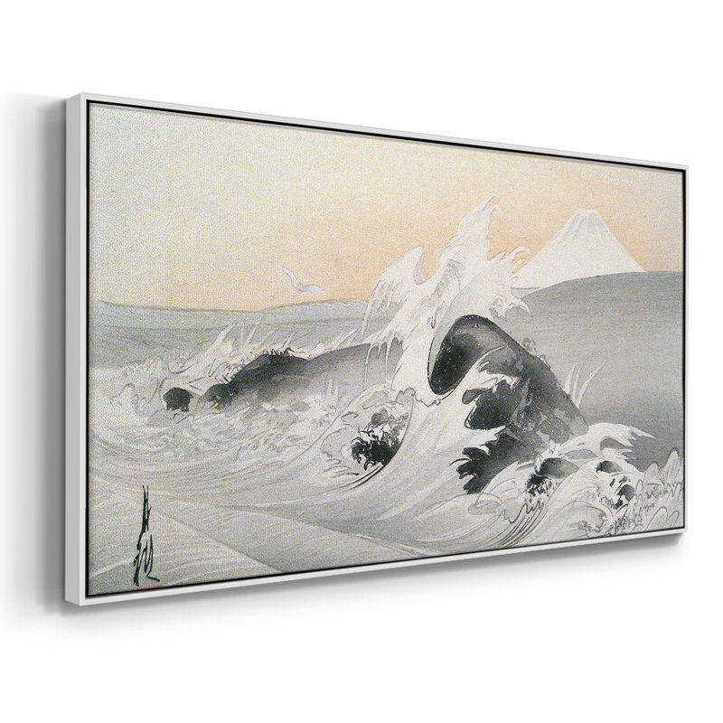 «Landscape Series» - CD XXXII - Toile tendue avec châssis encadré - Prêt à être accroché, H 17 po x l 33 po, Blanc
