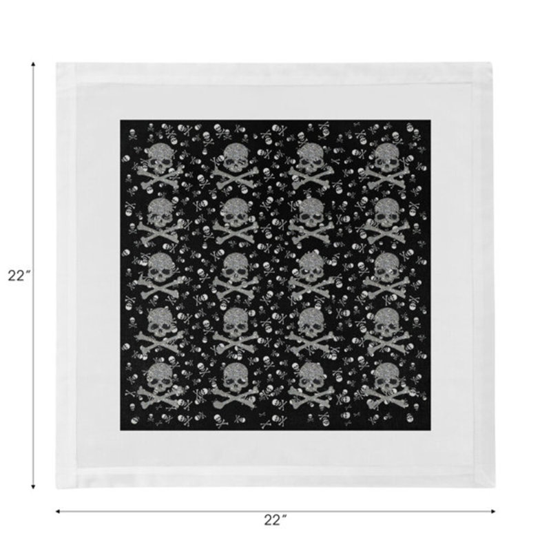 Crossbones Small Cotton Blend Square Napkins