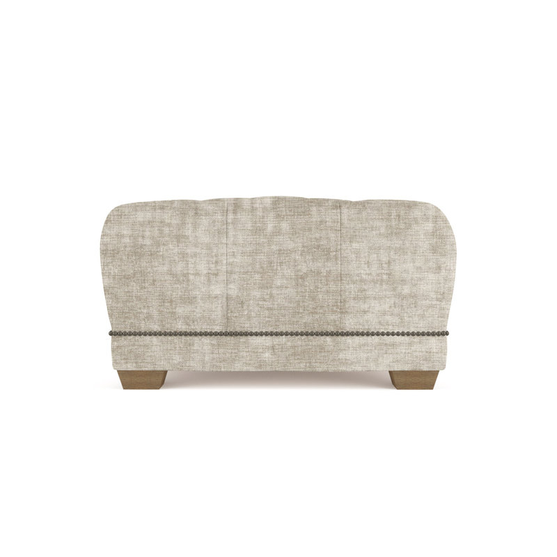 Hudson Ottoman, Box Weave Linen Alabaster, Weathered