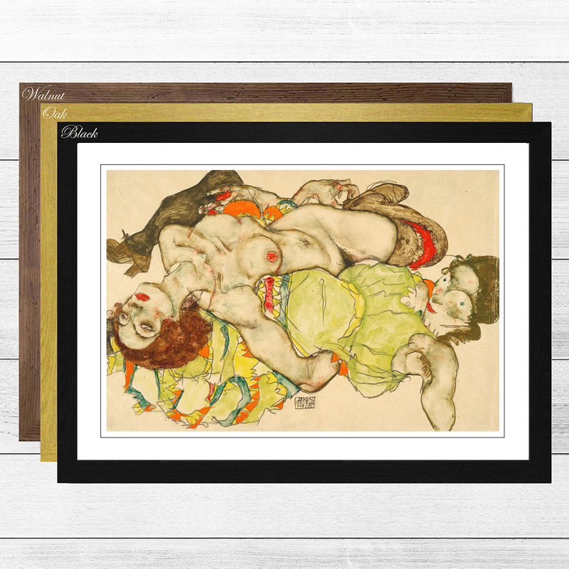 Egon Schiele - Single Picture Frame Painting, Walnut