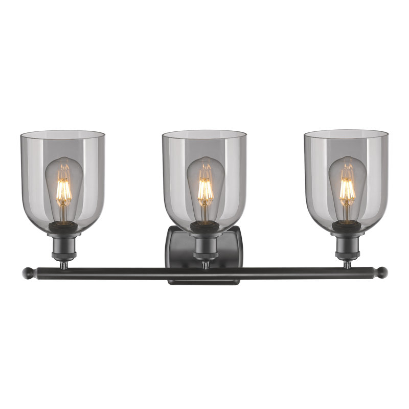 Meuble-lavabo à 3 lumières 26 po Ballston Anacaren, Gris fumée clair, Bronze frotté à l'huile