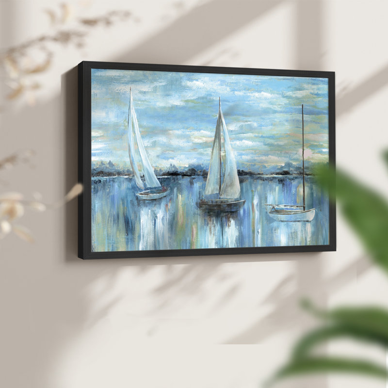 «Evening on the Bay» - reproduction encadrée - Restickable, H 11 po x l 14 po, Noir, noir, noir, noir