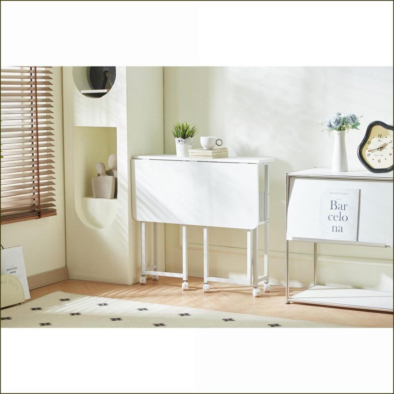 Bureau pliant blanc 31,5 pouces pour un petit bureau / bureau à domicile, robuste et amp; Rangement facile