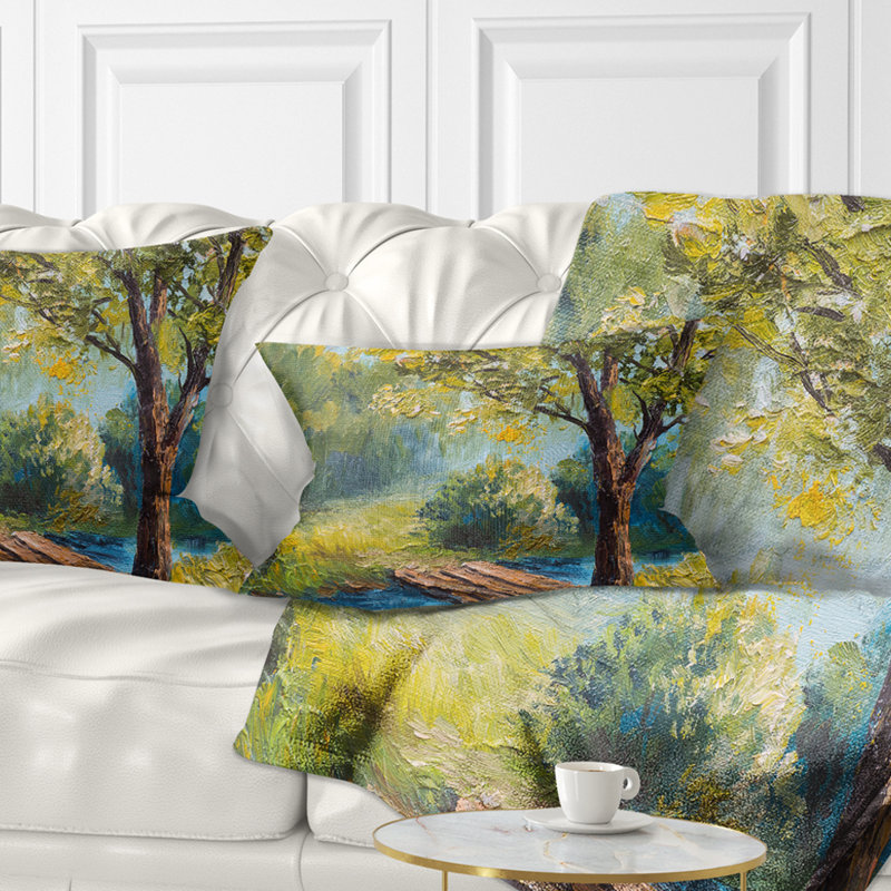 Coussin lombaire paysage d'été avec magnifique rivière