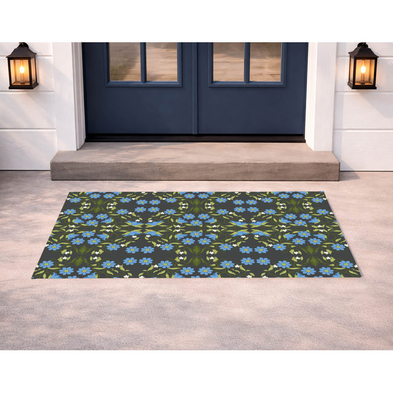 Myah Millie Decorative Outdoor Doormat, 17" W x 24" L, Charcoal