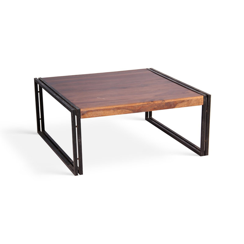 Nicholas Solid Wood Top Coffee Table, 18" H x 35" L x 35" W
