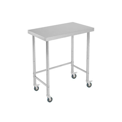 Table en acier inoxydable de 18 po x 32 po avec roulettes, table de préparation de cuisine en acier inoxydable, table de travail utilitaire commerciale