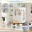 3-in-1 Hall Tree With 6 Hooks, Bench, Left Cabinet With Adjustable Shelves And Open Compartments-1432791718
