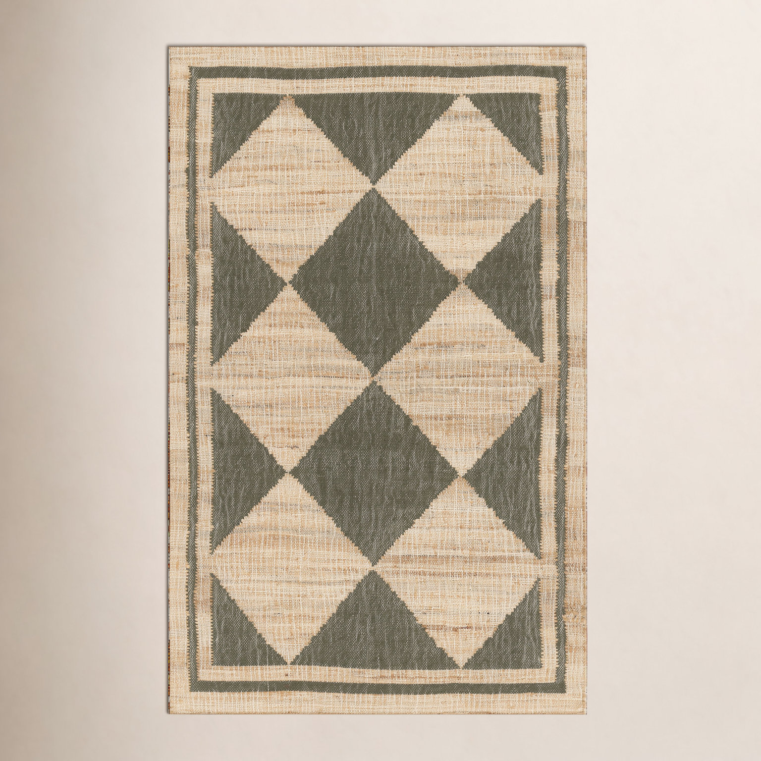 Orchard Green Hand-Woven Geometric Jute Rug, Rectangle 10' X 14'