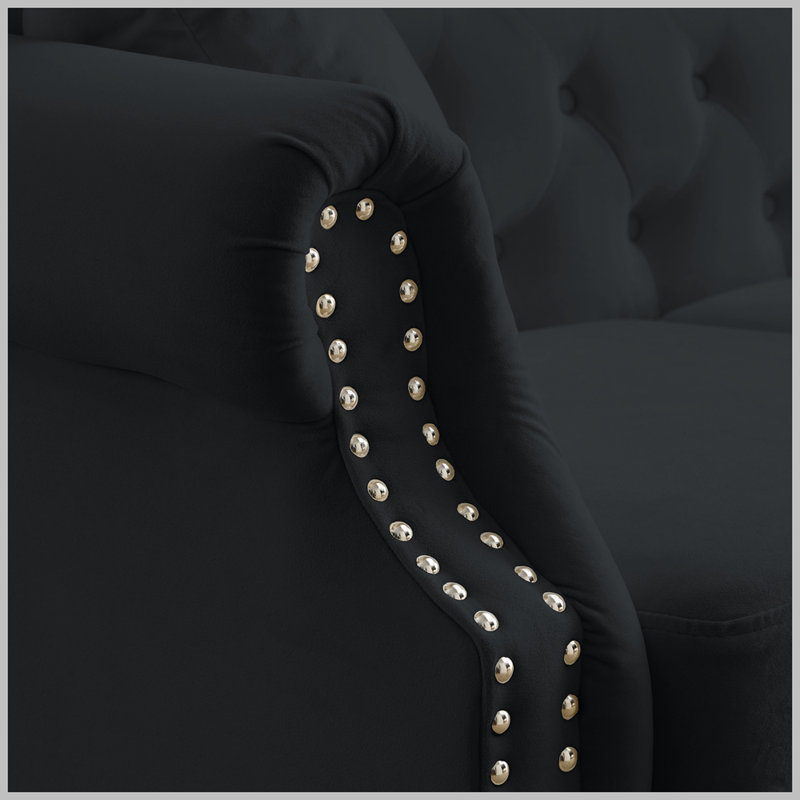 Alcott Hill Modern Chesterfield Sofa Tufted Couch with Rolled Arms and ...