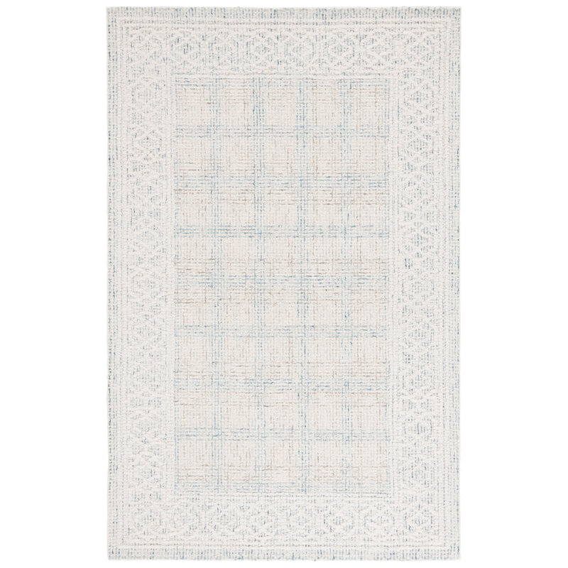Geometric Hand-Tufted Wool Area Rug, Rectangle 5' x 8'