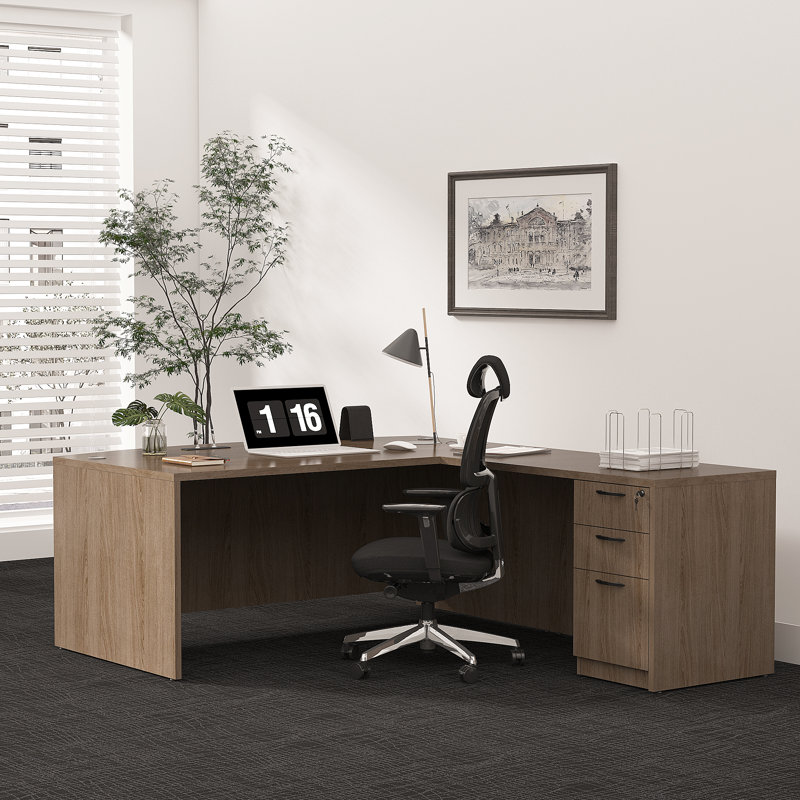 L-Shaped Executive Desk, Lime