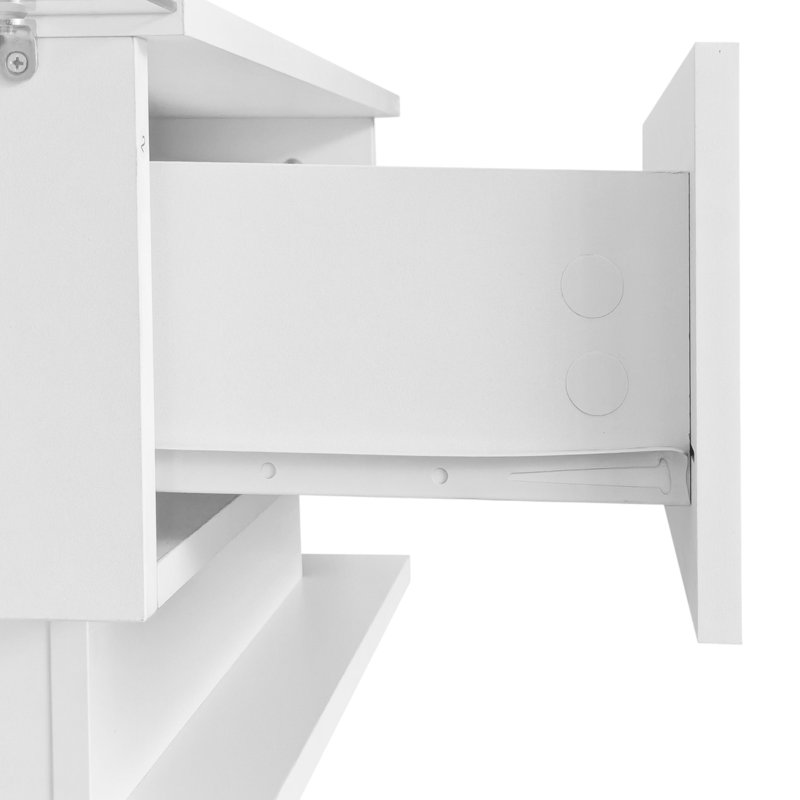 Omer Pedestal Coffee Table with Storage, White