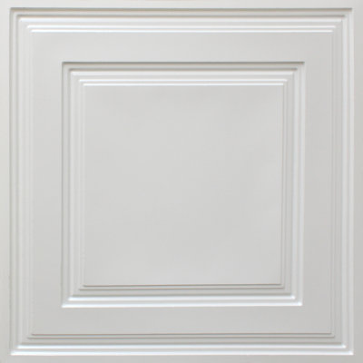 Falkirk Perth 24'' L x 24'' W High Gloss PVC Drop-In Ceiling Tile In Pearl White
