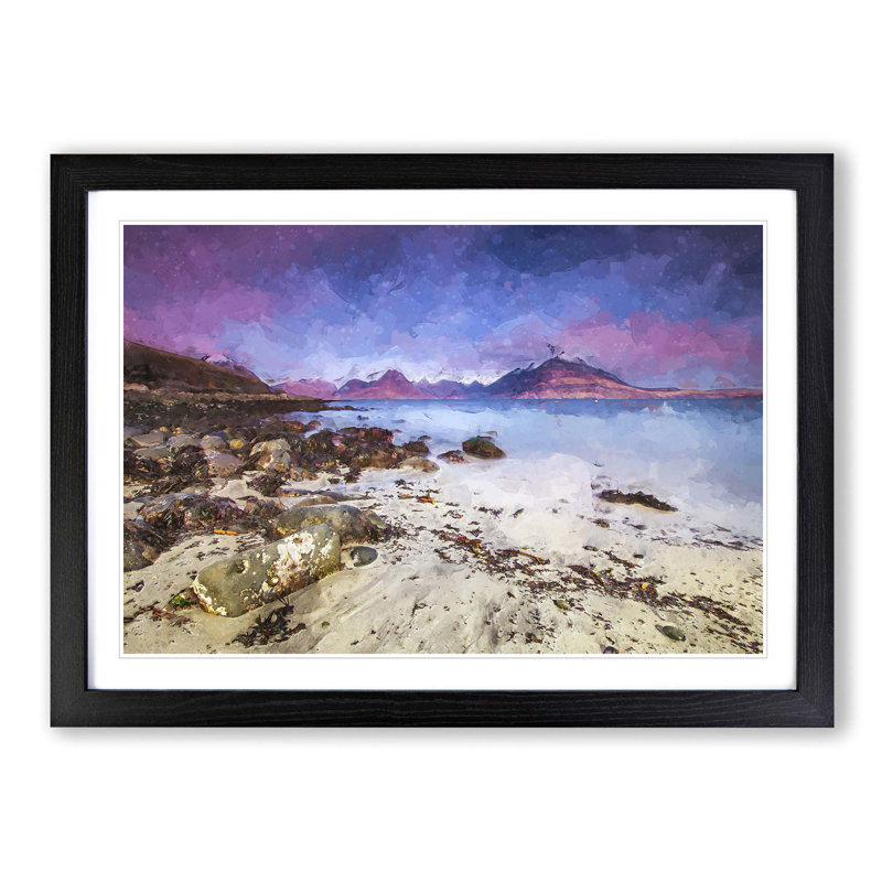 Elgol Village in the Isle of Skye in Abstract - Picture Frame Graphic Art Print on MDF, Black Framed, 27cm H x 36cm W x 2cm D