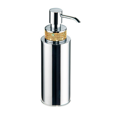  Zenor Table Soap Dispenser. Polished chrome-golden crystals