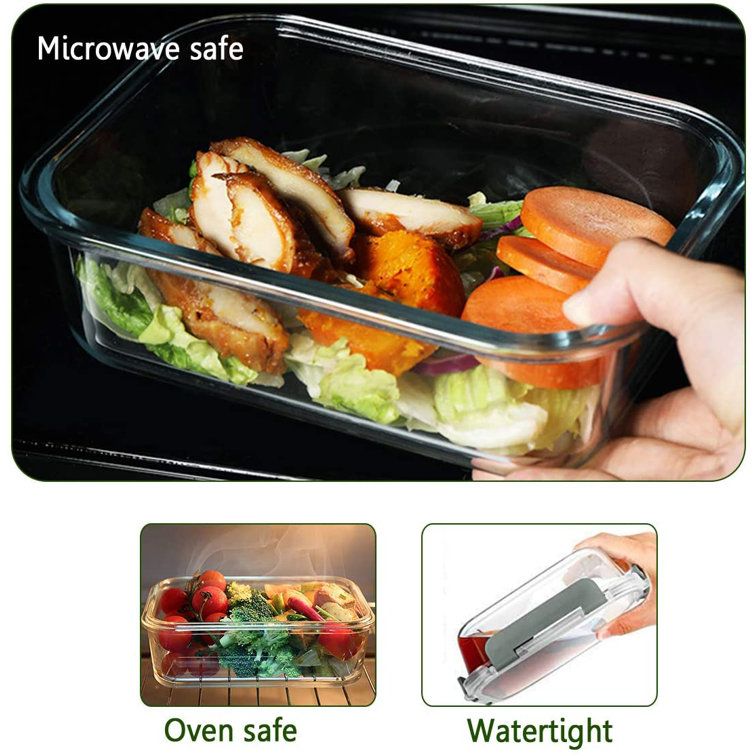 BPA Free Airtight Glass Food Storage Containers, Glass Meal Prep