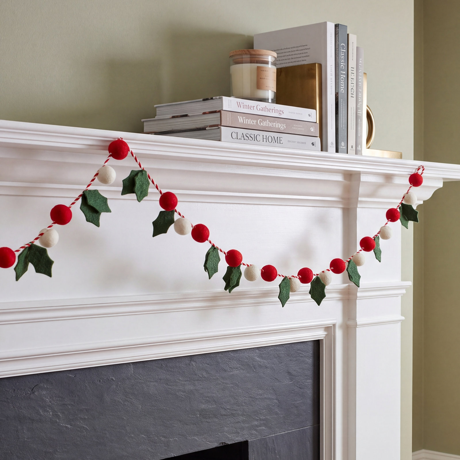 Holly Wool Felt Garland Everyday