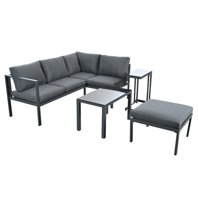 6-8 Seater Garden Furniture Package With A Coffee Table And A Removable Side Table