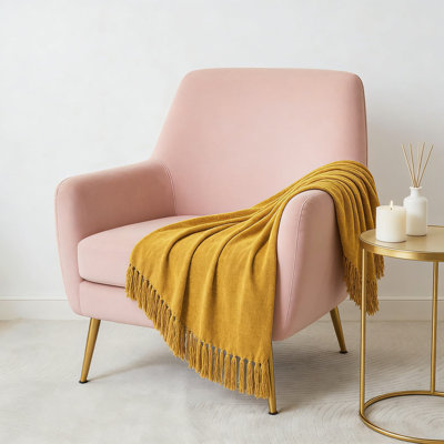 Jeté en chenille avec pampilles à franges, couverture super douce et moelleuse pour canapé et lit, jeté décoratif léger pour le confort toutes saisons et la décoration intérieure