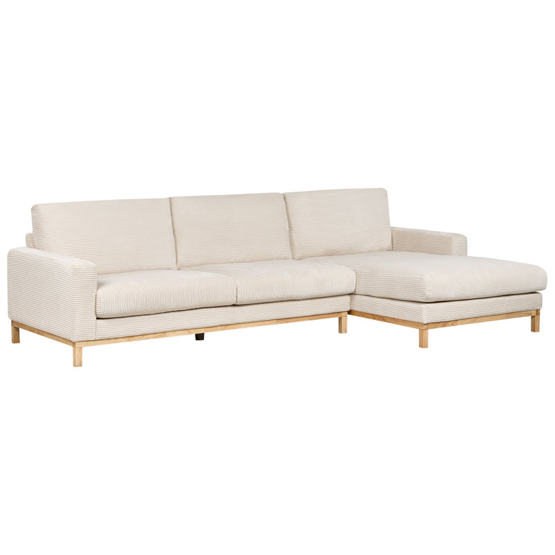 4 Seater Sectional, Corduroy - Beige